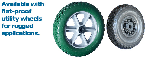 For firm surfaces, these solid foam, indestructible wheels will do great.
