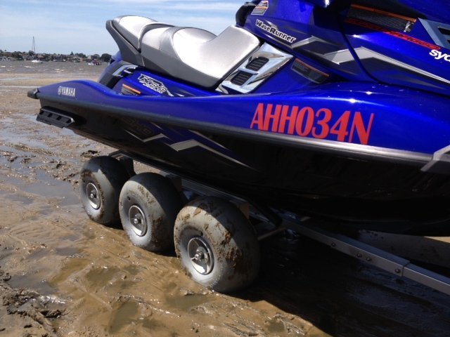 WheelEEZ® Jet Ski Dolly 36 being used in mangrove/mud