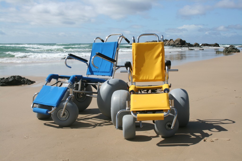 Sandpiper and Sandcruiser beach wheelchaiirs.
